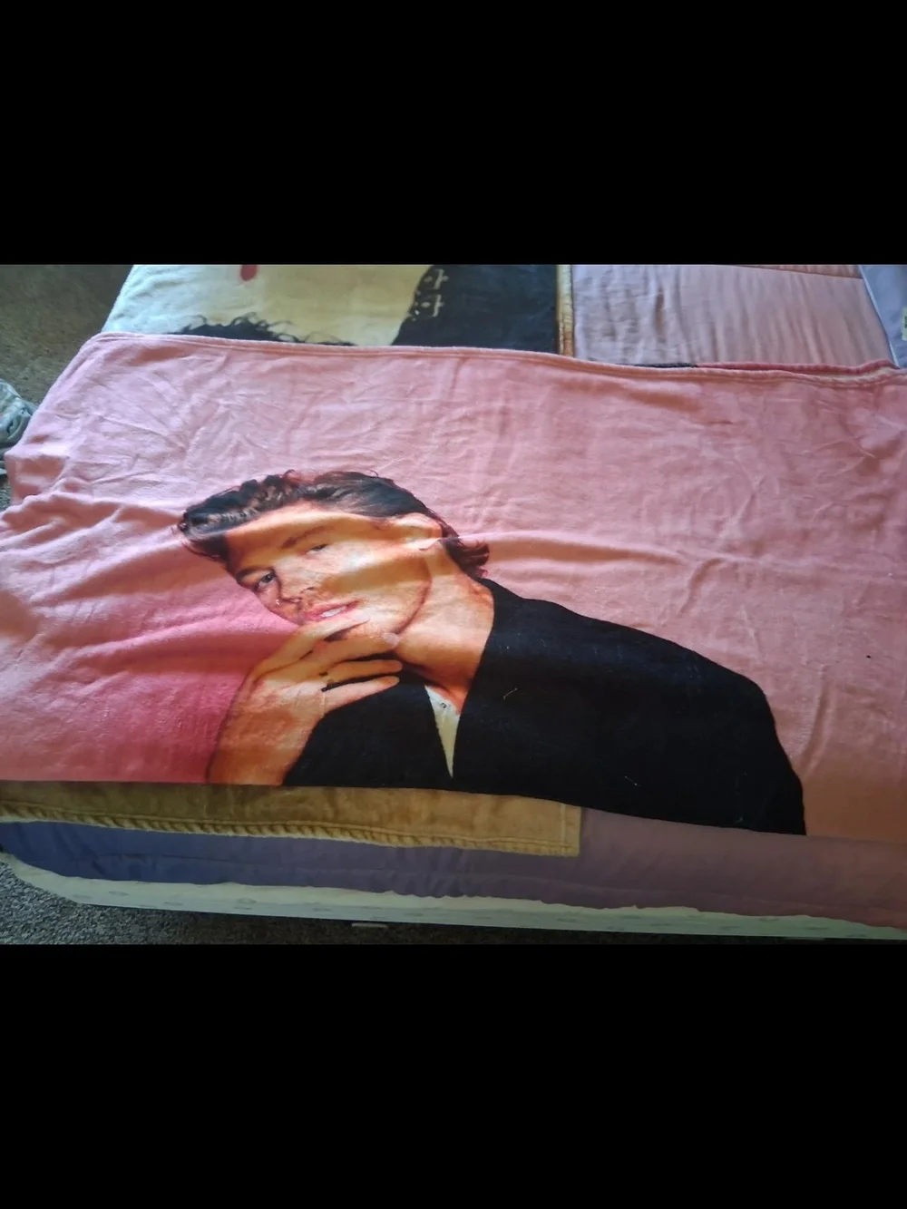 Pink Photo-Print Throw Blanket